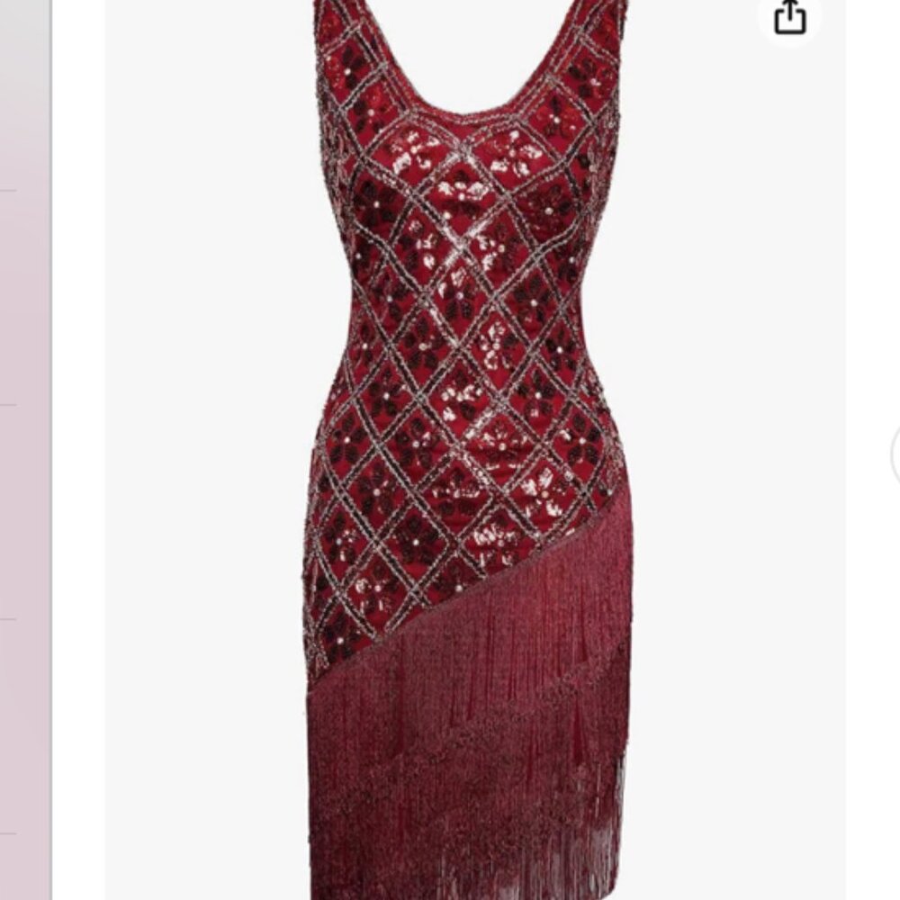 Gorgeous XL Burgandy Flapper dress